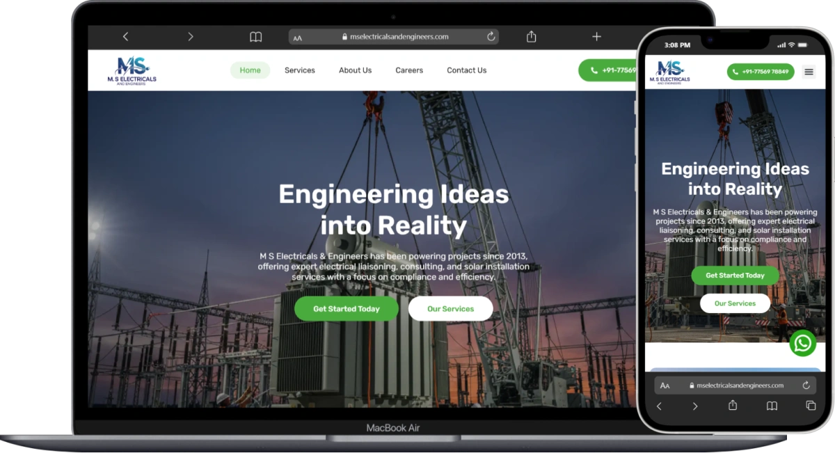 MS Electricals and Engineers Mockup